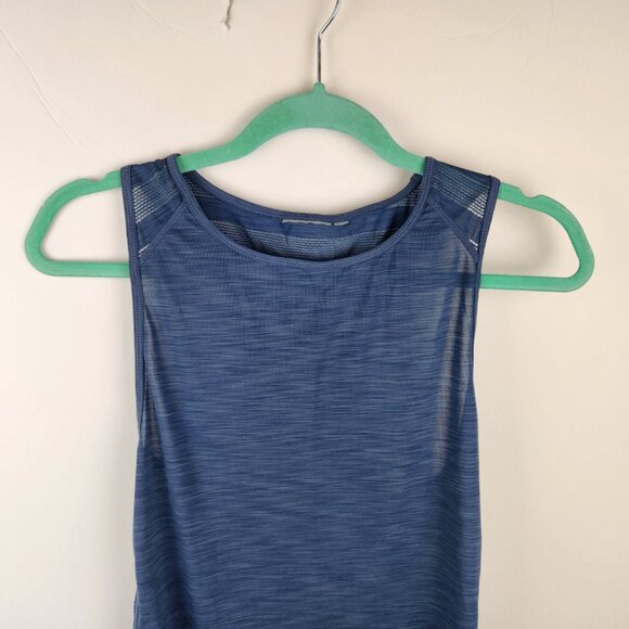 Athleta Blue Sheer Mesh Athletic Striped Racerback Tank Top sz XS? - Picture 3 of 8